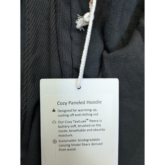 Tavi Ebony Cozy Paneled Hoodie Womens Small Black Fleece Lined Drawstring NWT - Picture 5 of 5